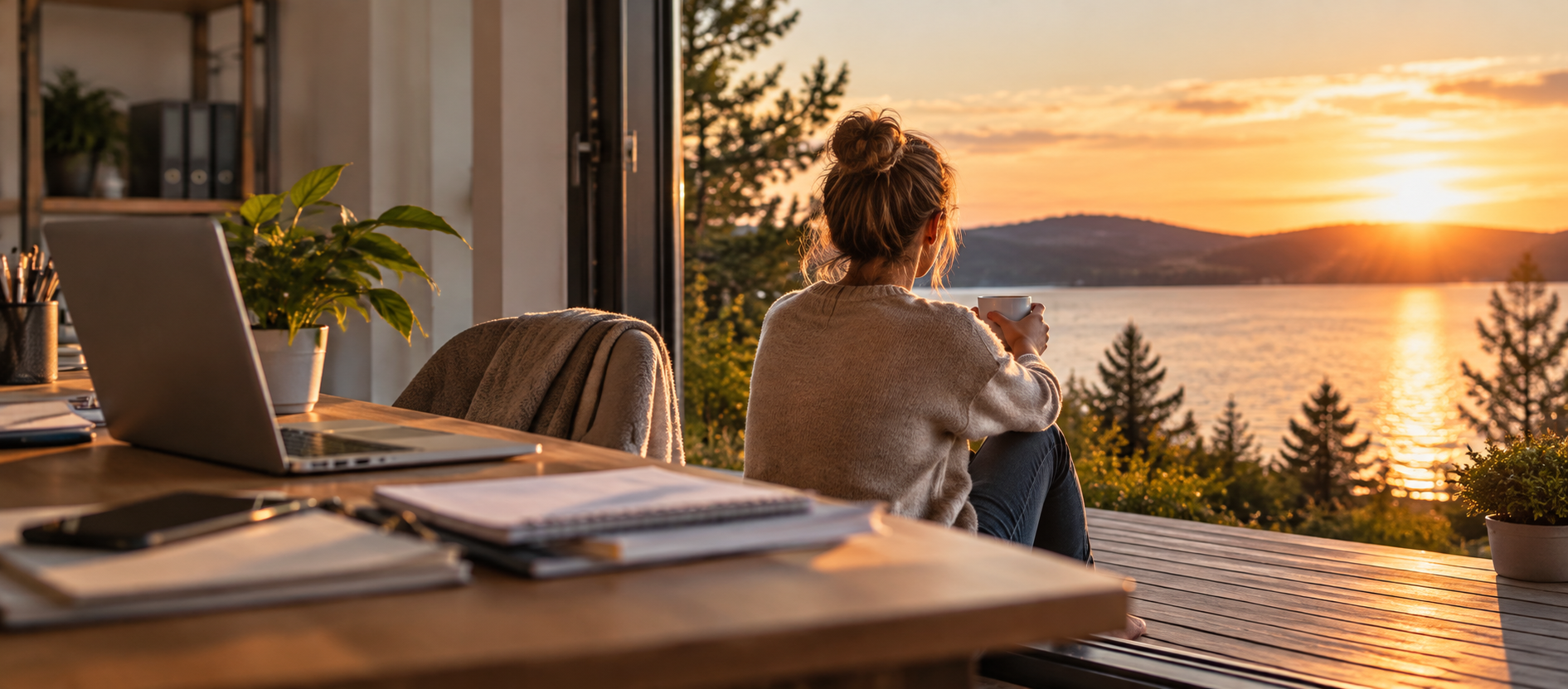 Arbeit Und Auszeit Am See